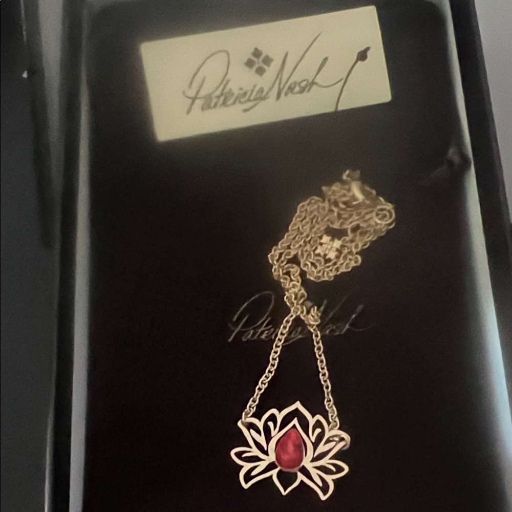 Patricia Nash Gold Necklace with Red Pendant